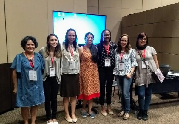 Nithila in the centre flanked by scholars who presented in a GEC session she chaired Nithila in the centre flanked by scholars who presented in a GEC session she chaired