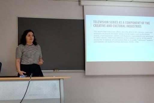 <i>Pinar Aslan presenting at IAMCR 2019</i> Pinar Aslan presenting at IAMCR 2019