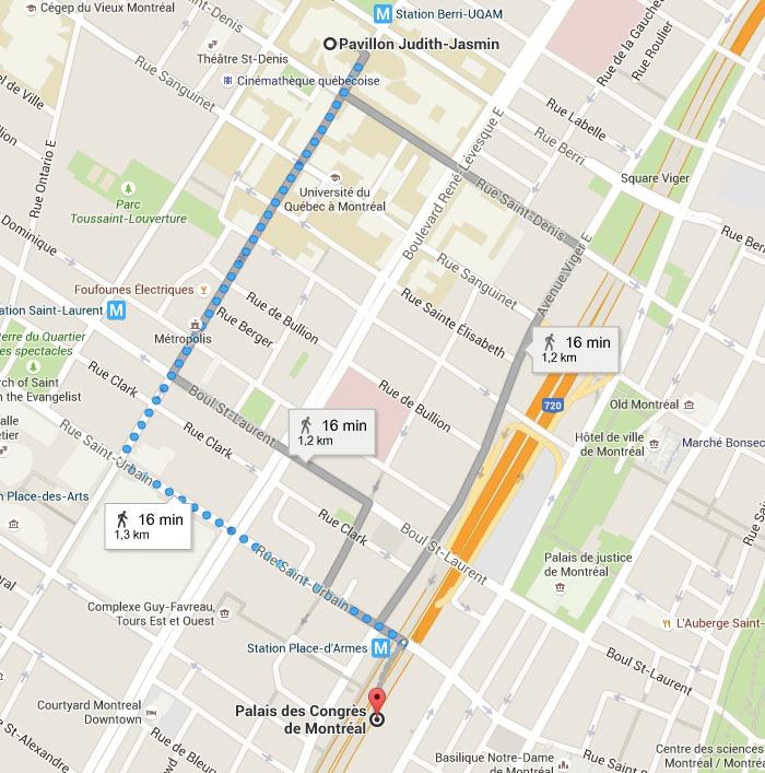 Map of UQAM and the Palais des Congrès. Click on it to see a larger size. Map of UQAM and the Palais des Congrès. Click on it to see a larger size.